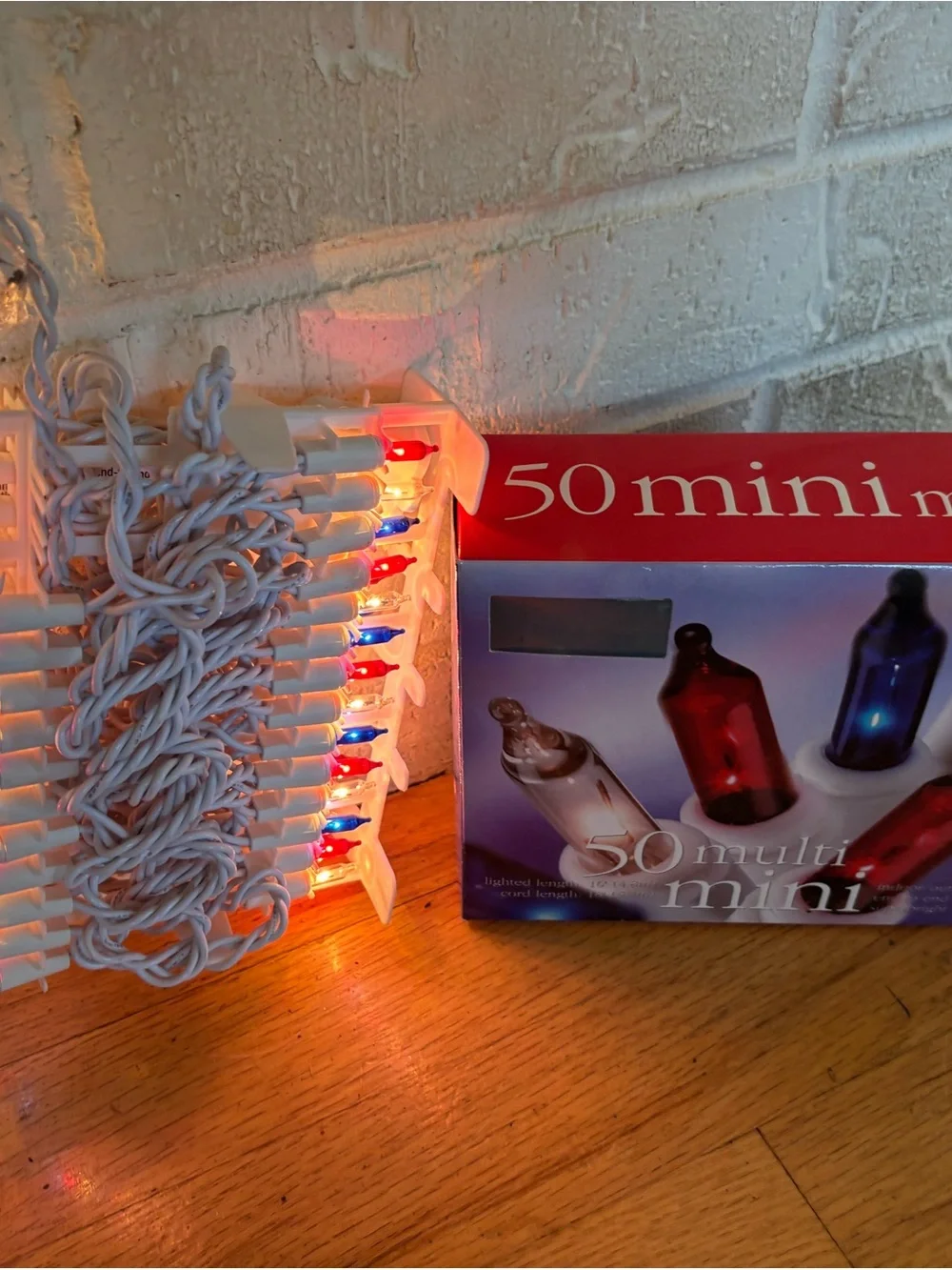 NWT Patriotic Mini String Lights – 50 Count Red, White, & Blue – White Wire –